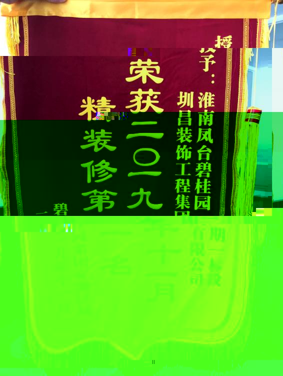2019年11月淮南鳳台碧桂園一期一标段榮獲碧桂園集團安徽區域精裝修“第一名”
