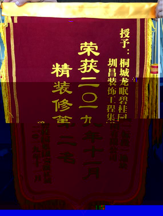 2019年11月桐城龍眠碧桂園一标段一地塊榮獲碧桂園集團安徽區域精裝修“第二名”